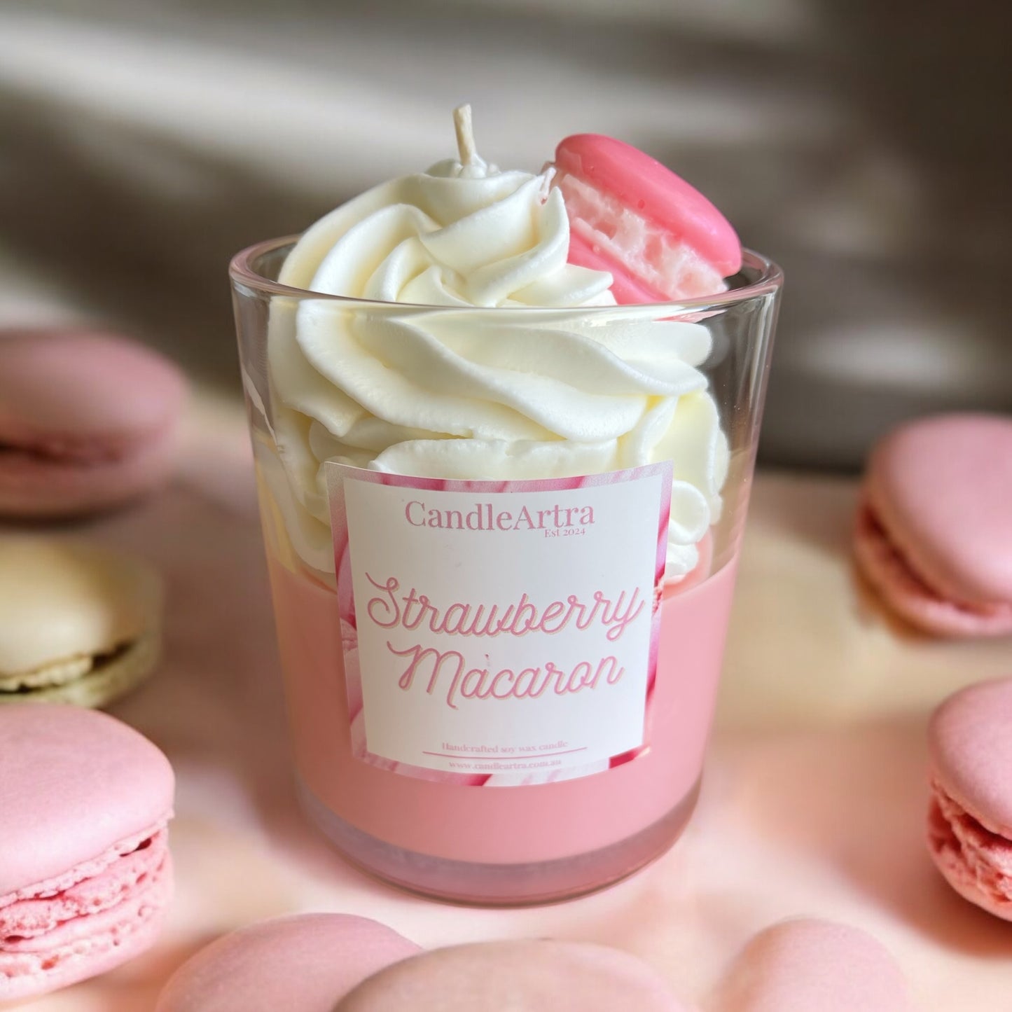Dessert Candle - Strawberry Macaron Candle