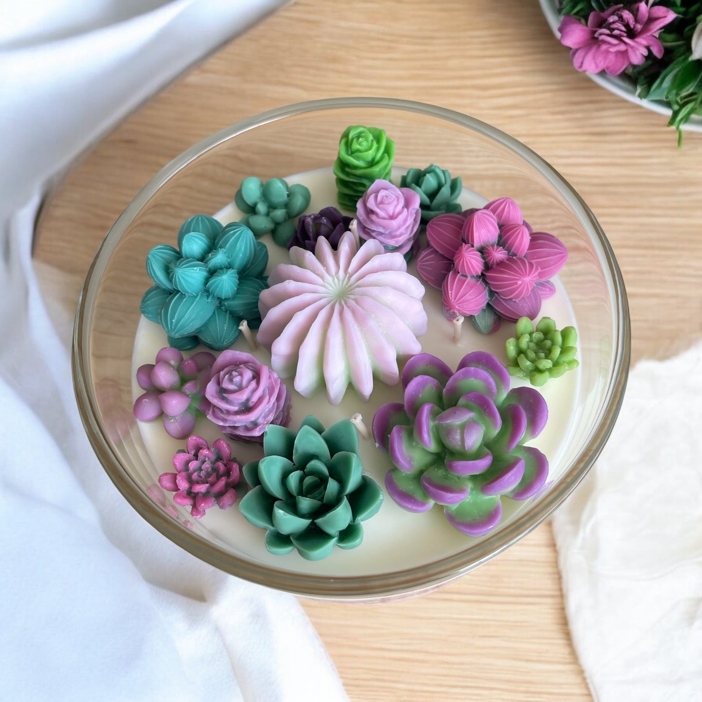 Succulent Candle Bowl - Prickly Paradise