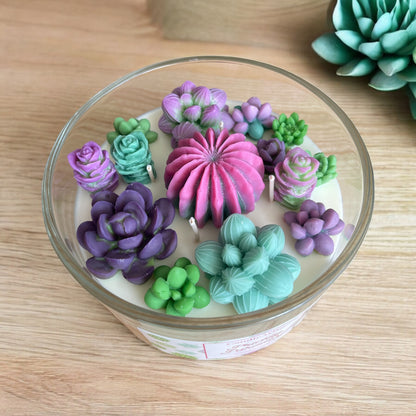 Succulent Candle Bowl - Prickly Paradise