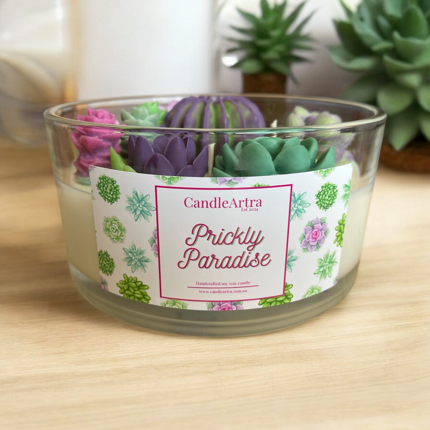 Succulent Candle Bowl - Prickly Paradise