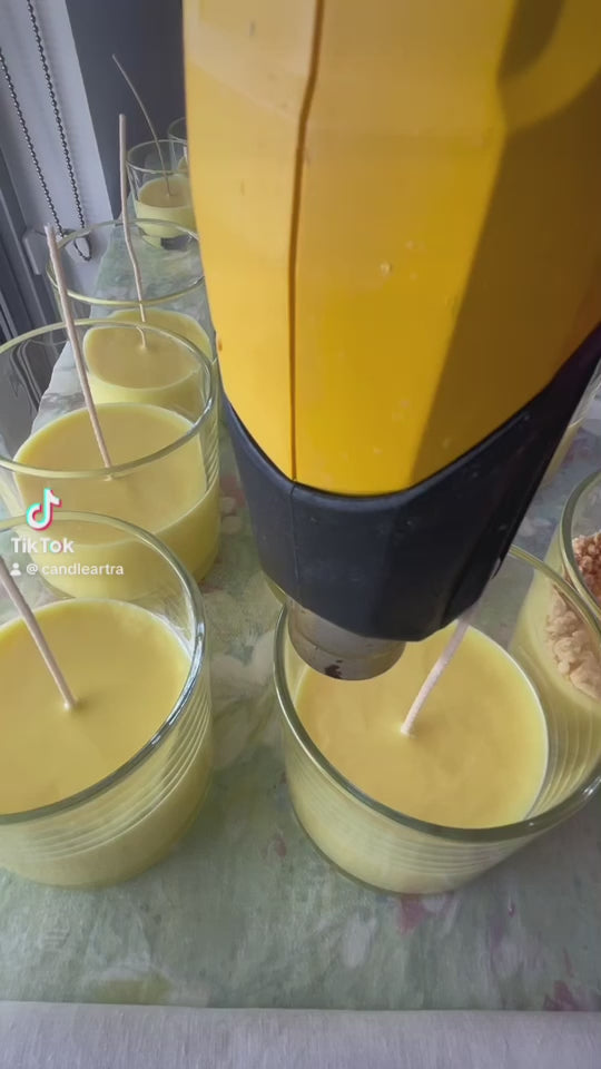 Load video: The behind the scenes of making Lemon Meringue candles